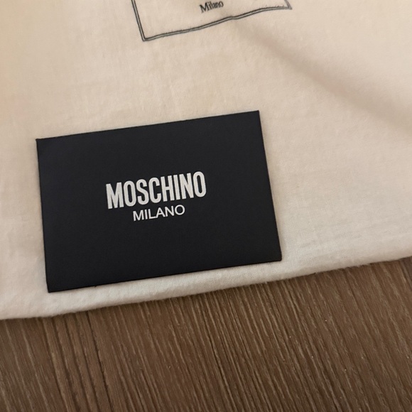 Moschino black leather biker bag clutch with silver hardware - Picture 6 of 8